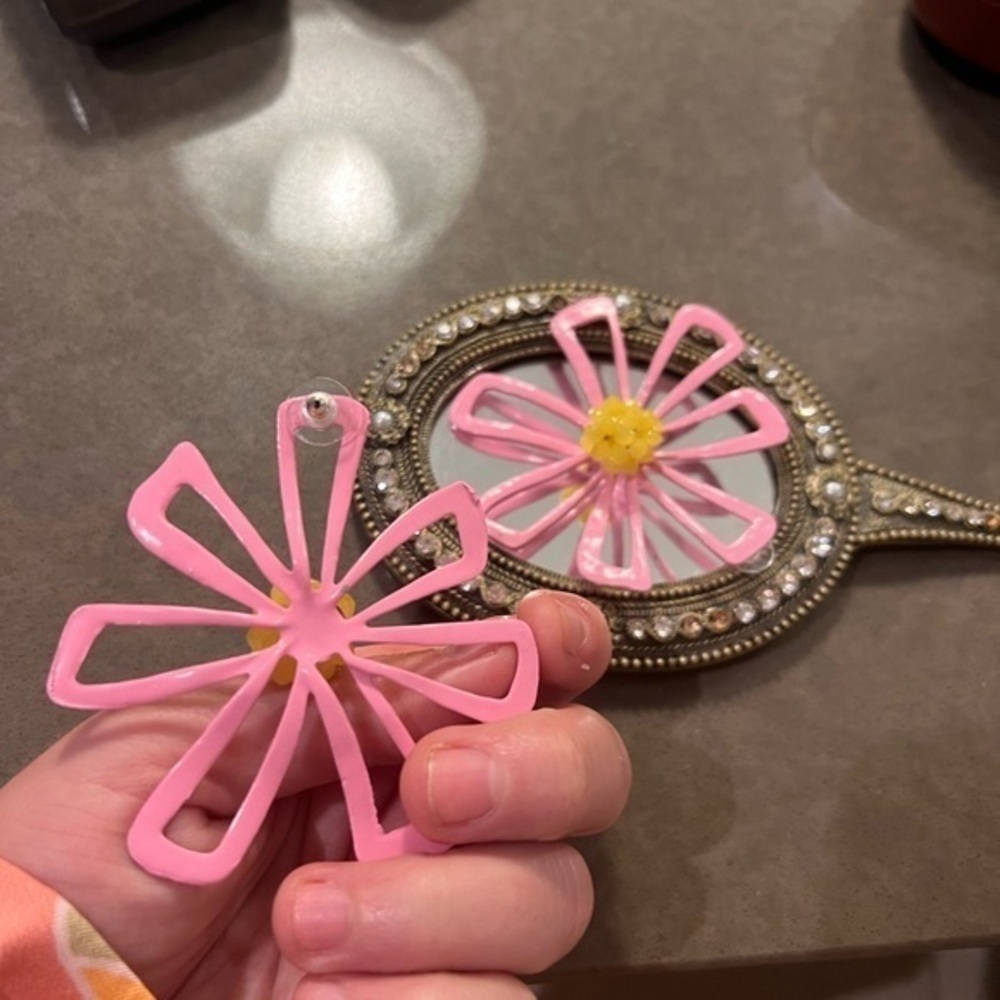 Large Statement Flower Earrings - image 2